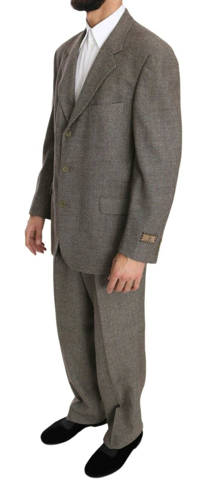 Fendi Brown Wool Regular Single Breasted Suit by Fendi