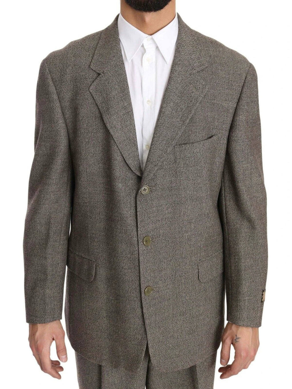 Fendi Brown Wool Regular Single Breasted Suit by Fendi
