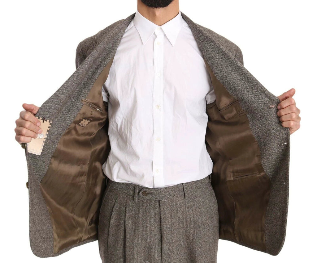 Fendi Brown Wool Regular Single Breasted Suit by Fendi