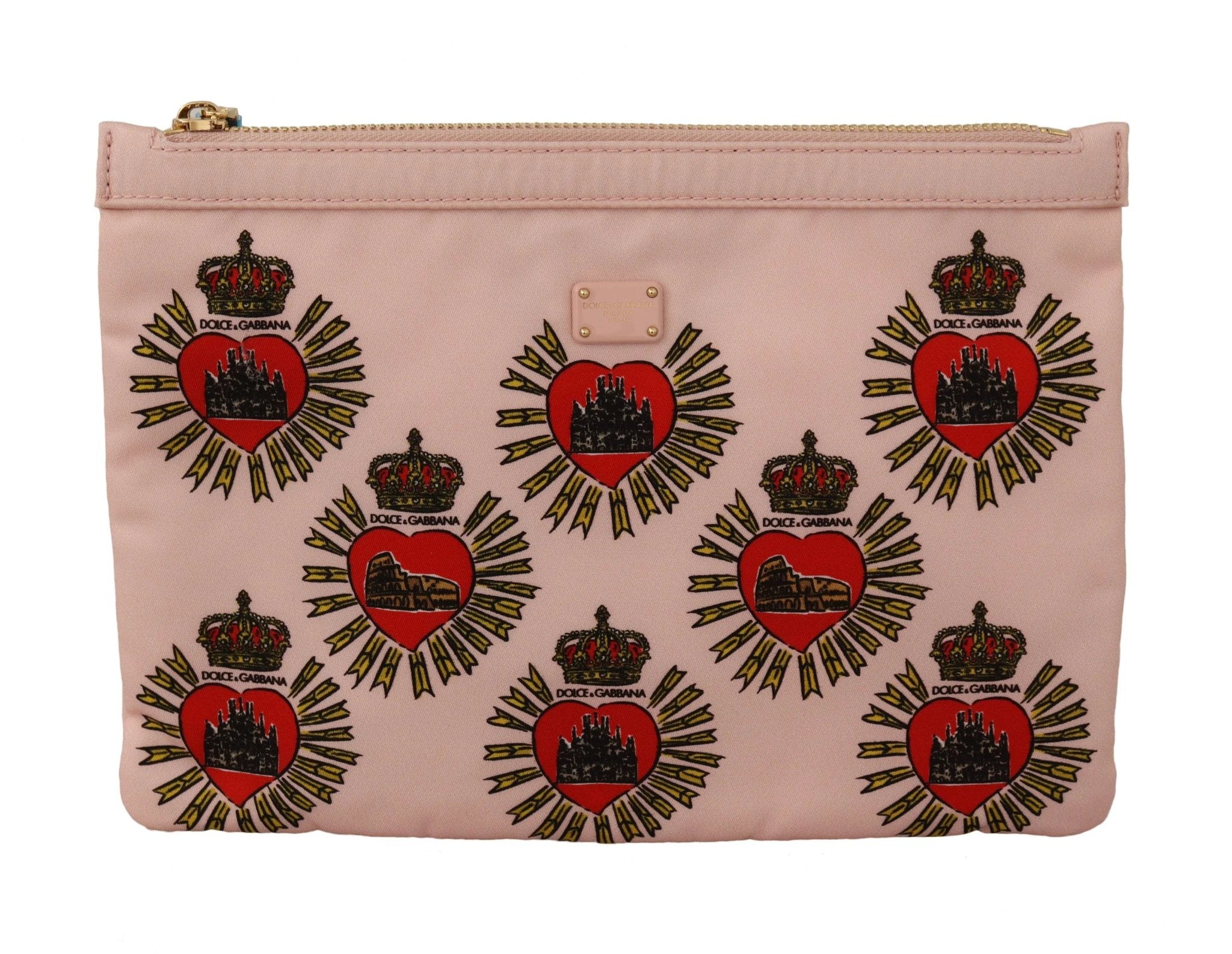 Dolce & Gabbana Clutch Pink D&G Logo Devotion Heart Toiletry Pouch Wallet by Dolce & Gabbana