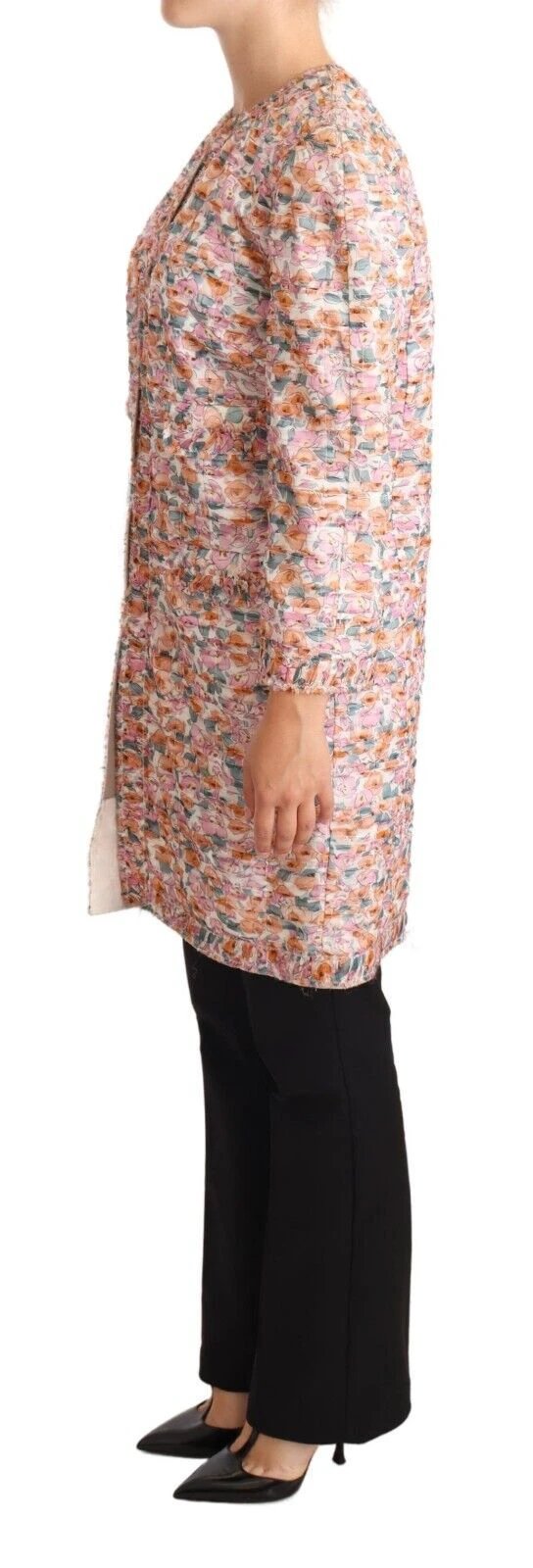 Dolce & Gabbana Multicolor Floral Print Silk Trench Coat Jacket by Dolce & Gabbana
