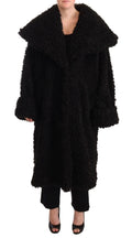 Dolce & Gabbana Black Polyester Fur Trench Coat Jacket by Dolce & Gabbana