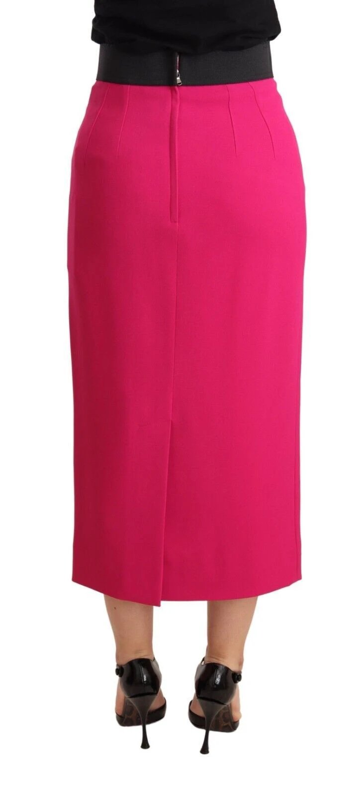 Dolce & Gabbana Pink High Waist Stretch Pencil Straight Skirt by Dolce & Gabbana