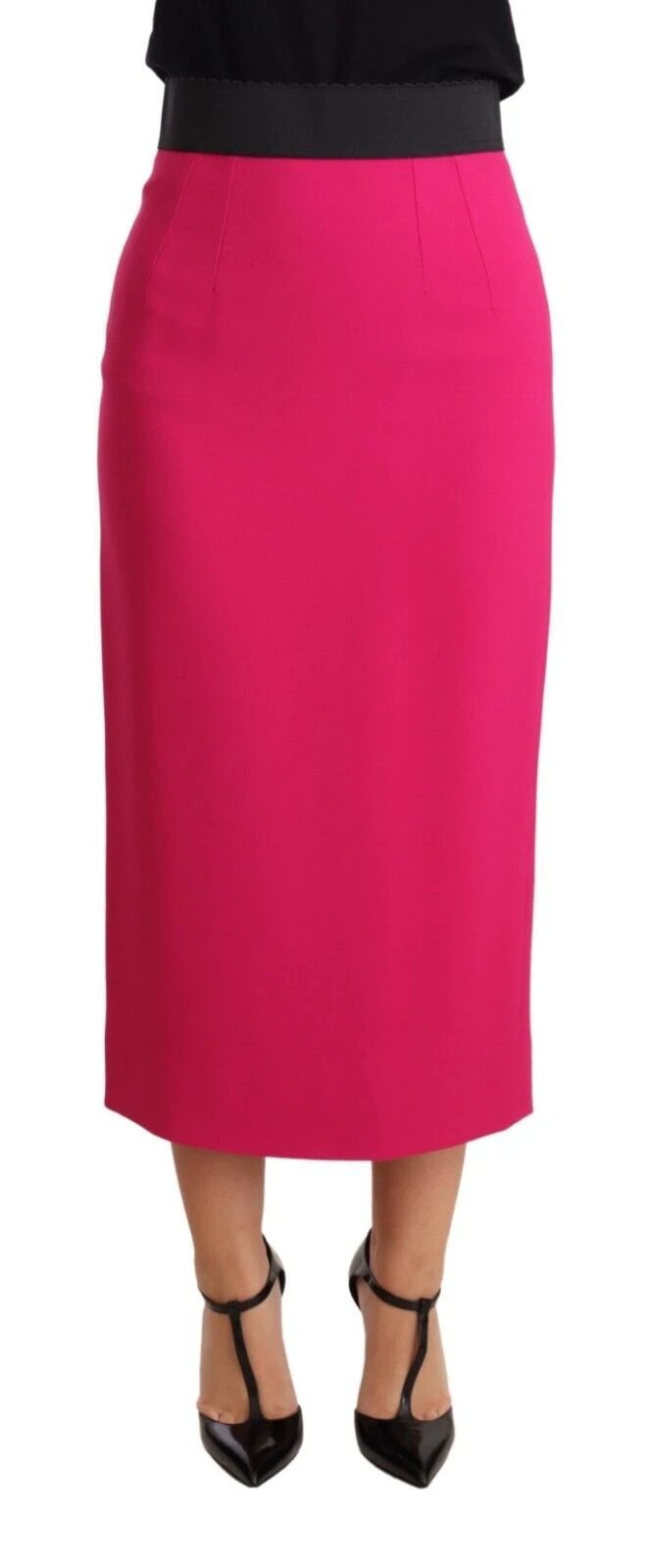 Dolce & Gabbana Pink High Waist Stretch Pencil Straight Skirt by Dolce & Gabbana