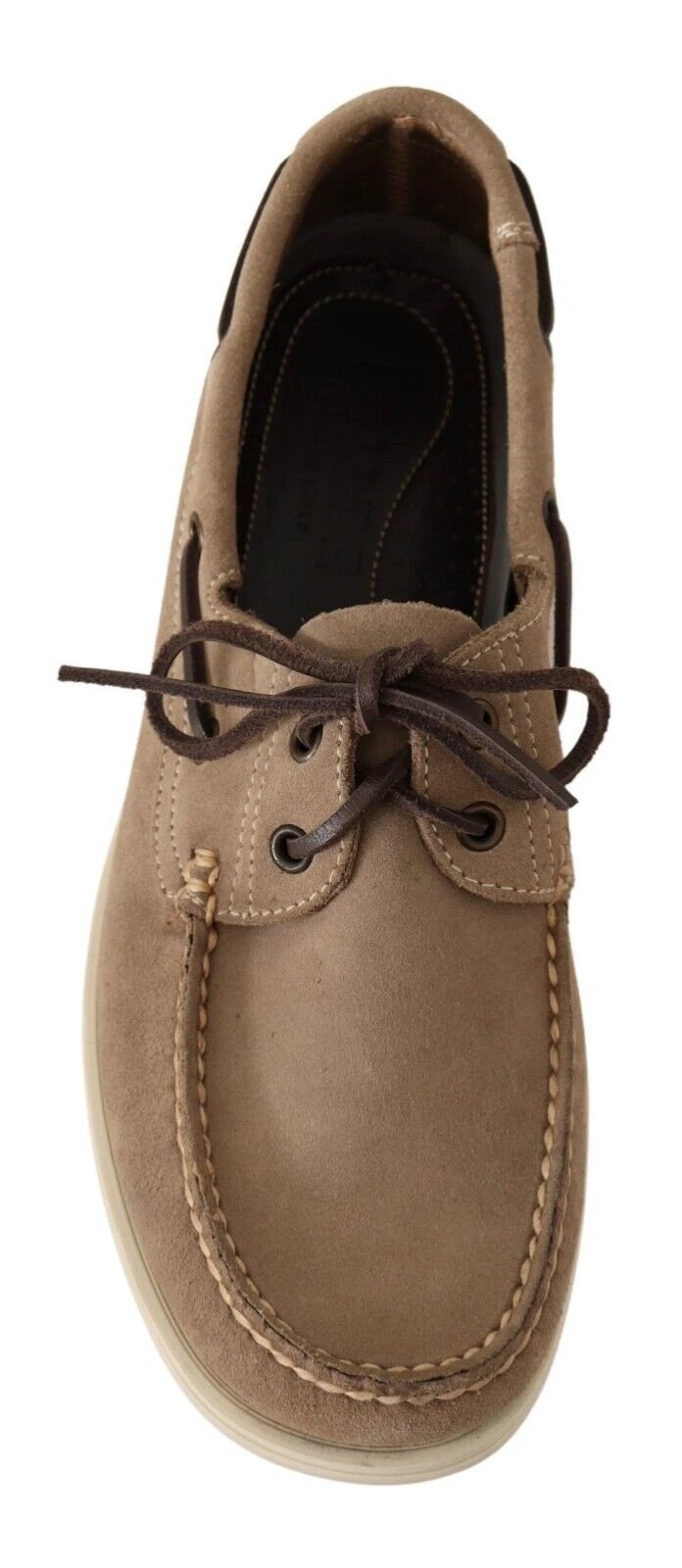Pollini Beige Suede Low Top Mocassin Loafers Casual Men Shoes by Pollini