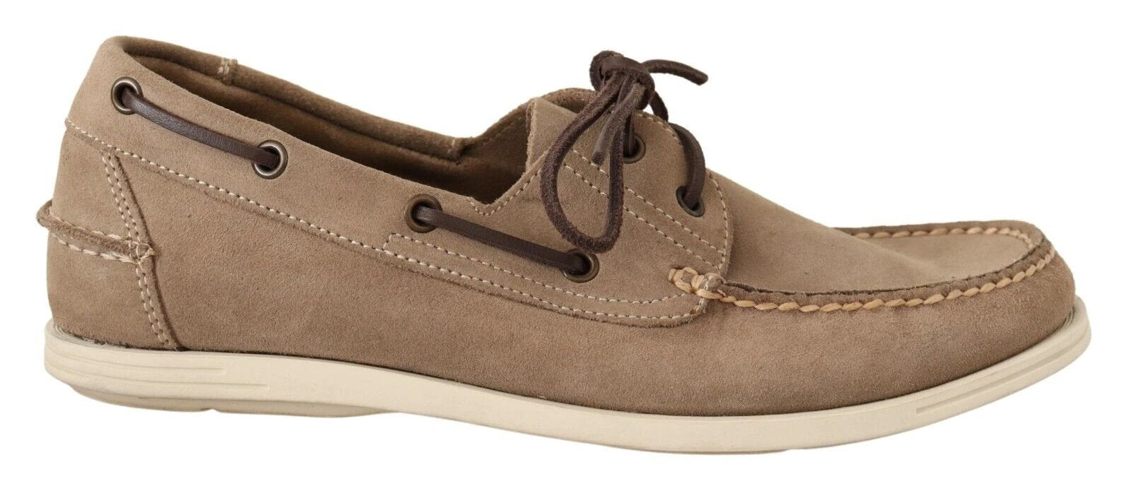 Pollini Beige Suede Low Top Mocassin Loafers Casual Men Shoes by Pollini