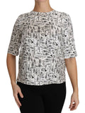 Dolce & Gabbana White Musical Instruments Print Blouse by Dolce & Gabbana
