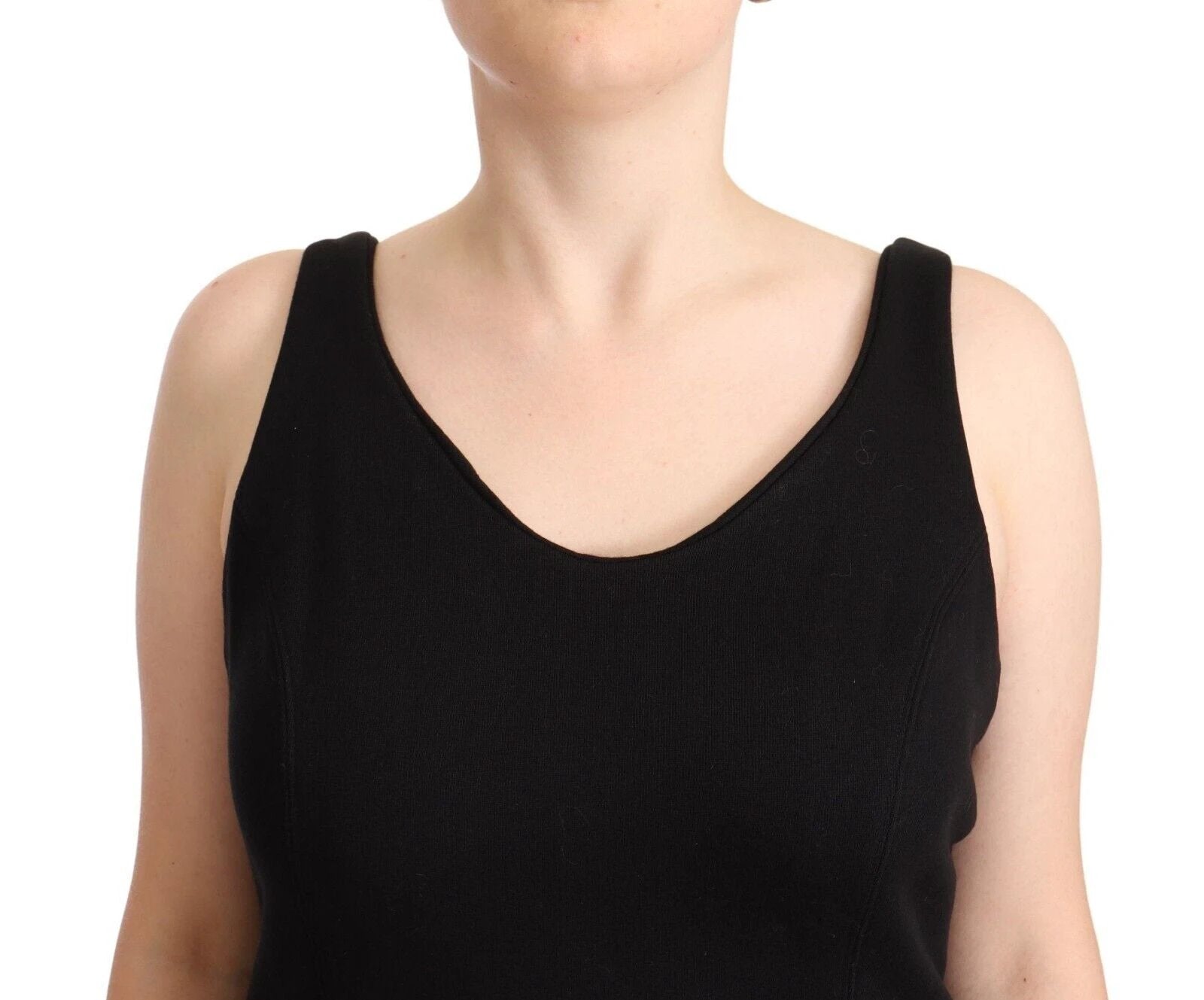 Ermanno Scervino Black Cotton Sleevelesss Tank Casual Top by Ermanno Scervino