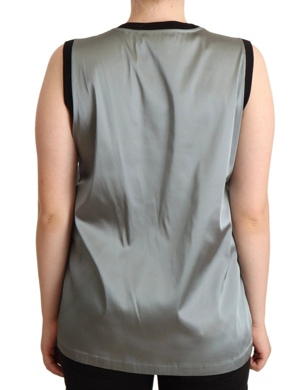 Dolce & Gabbana Silver Round Neck Sleeveless Casual Tank Top by Dolce & Gabbana