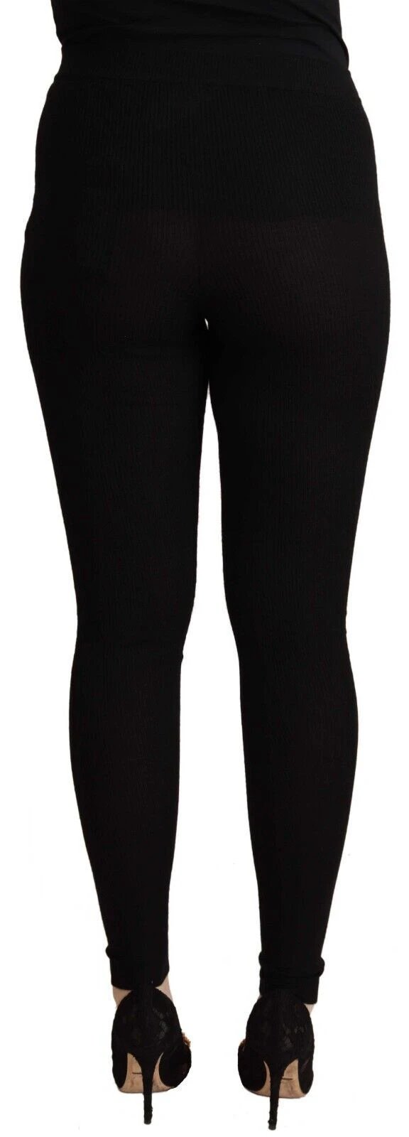 Dolce & Gabbana Black Cashmere Stretch Waist Tights Pants by Dolce & Gabbana