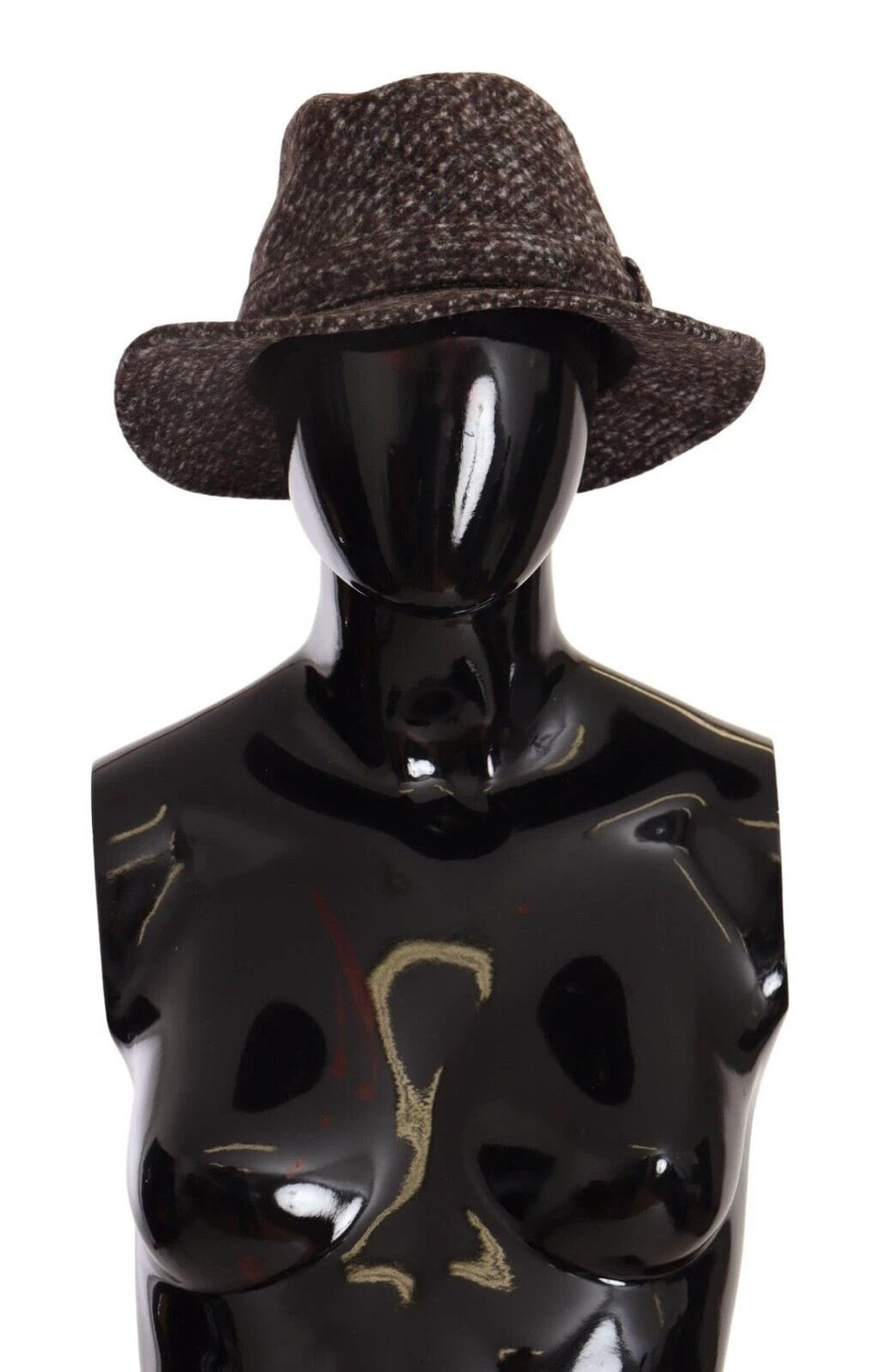 Dolce & Gabbana Gray Melange Blended Textured Tweed Hat by Dolce & Gabbana