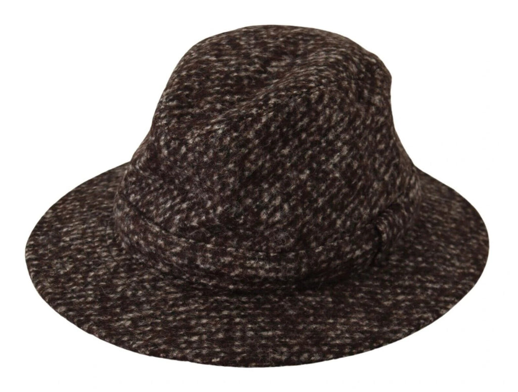 Dolce & Gabbana Gray Melange Blended Textured Tweed Hat by Dolce & Gabbana