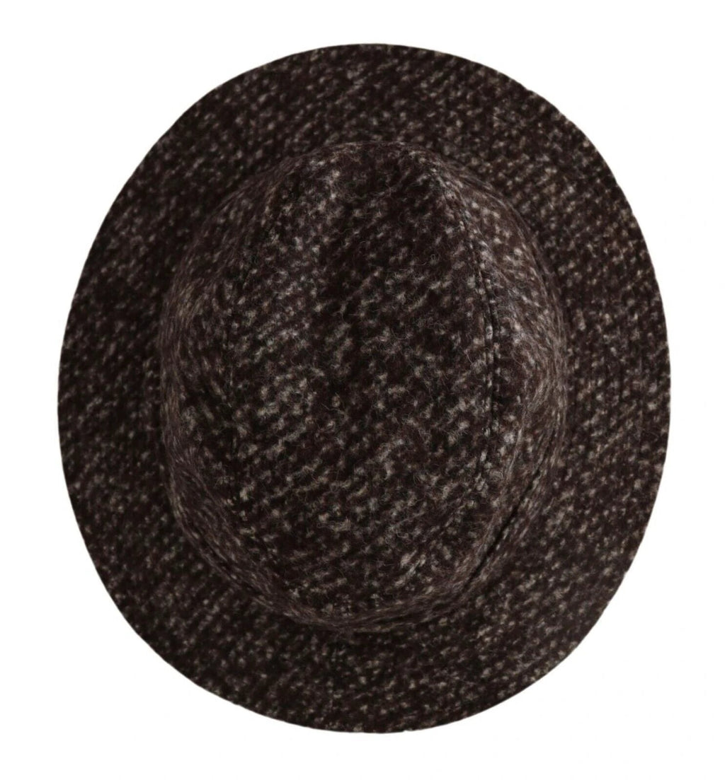 Dolce & Gabbana Gray Melange Blended Textured Tweed Hat by Dolce & Gabbana
