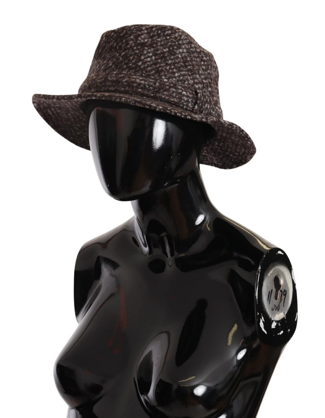 Dolce & Gabbana Gray Melange Blended Textured Tweed Hat by Dolce & Gabbana