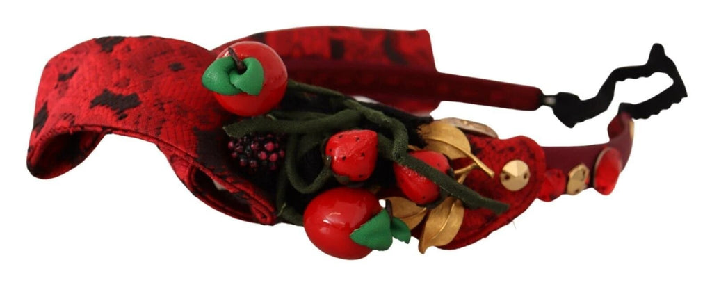 Dolce & Gabbana Red Tiara Berry Fruit Crystal Bow Hair Diadem Headband by Dolce & Gabbana
