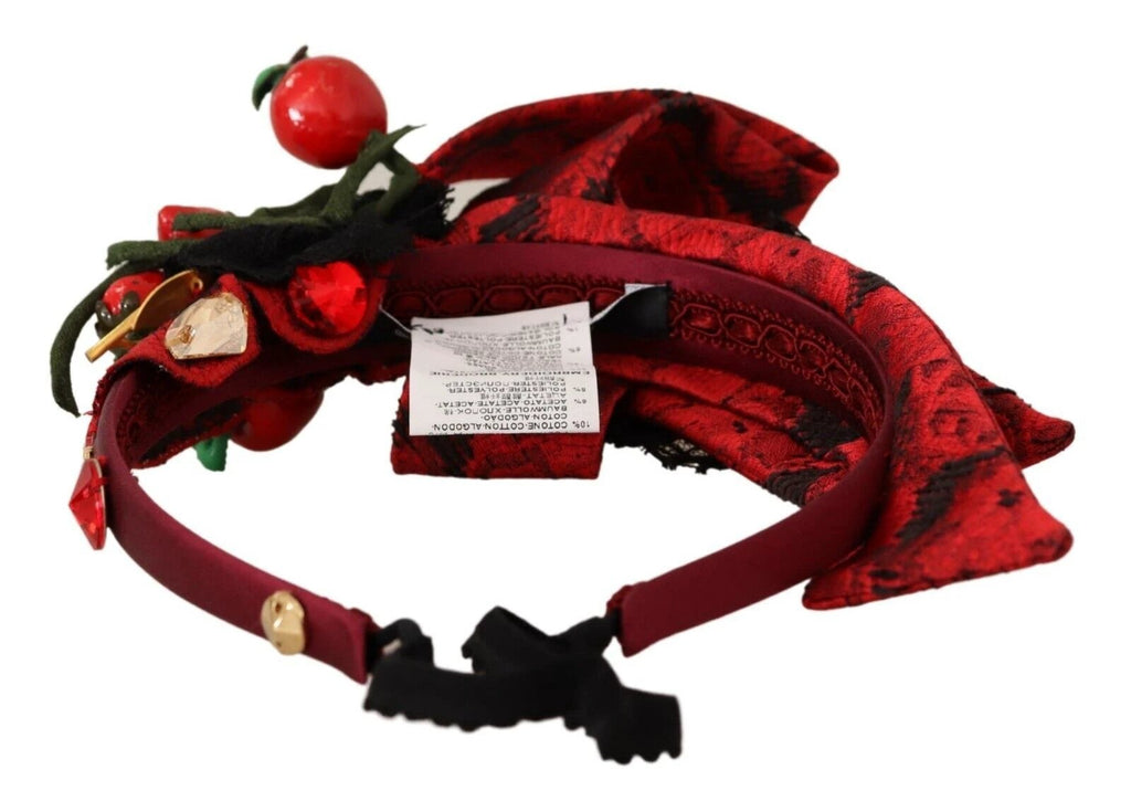 Dolce & Gabbana Red Tiara Berry Fruit Crystal Bow Hair Diadem Headband by Dolce & Gabbana
