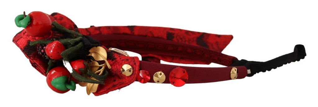 Dolce & Gabbana Red Tiara Berry Fruit Crystal Bow Hair Diadem Headband by Dolce & Gabbana