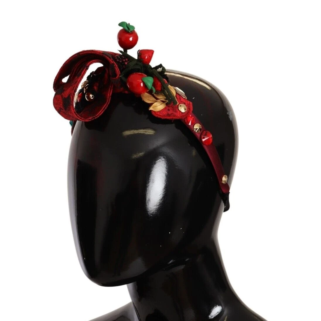 Dolce & Gabbana Red Tiara Berry Fruit Crystal Bow Hair Diadem Headband by Dolce & Gabbana