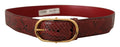 Dolce & Gabbana Red Exotic Leather Gold Oval Buckle Belt by Dolce & Gabbana