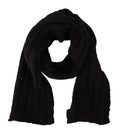 Dolce & Gabbana Black Virgin Wool Knitted Unisex Warmer Shawl Scarf by Dolce & Gabbana