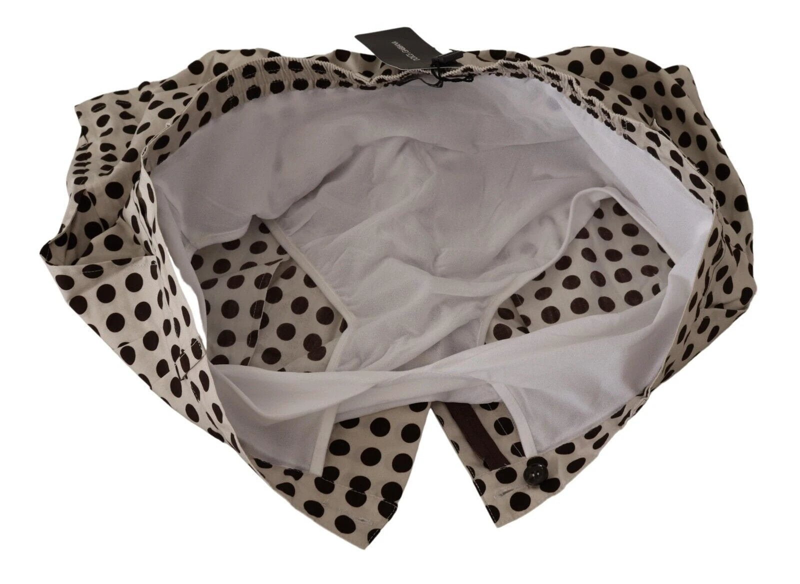 Dolce & Gabbana Black White Polka Dots Cotton Linen Shorts by Dolce & Gabbana