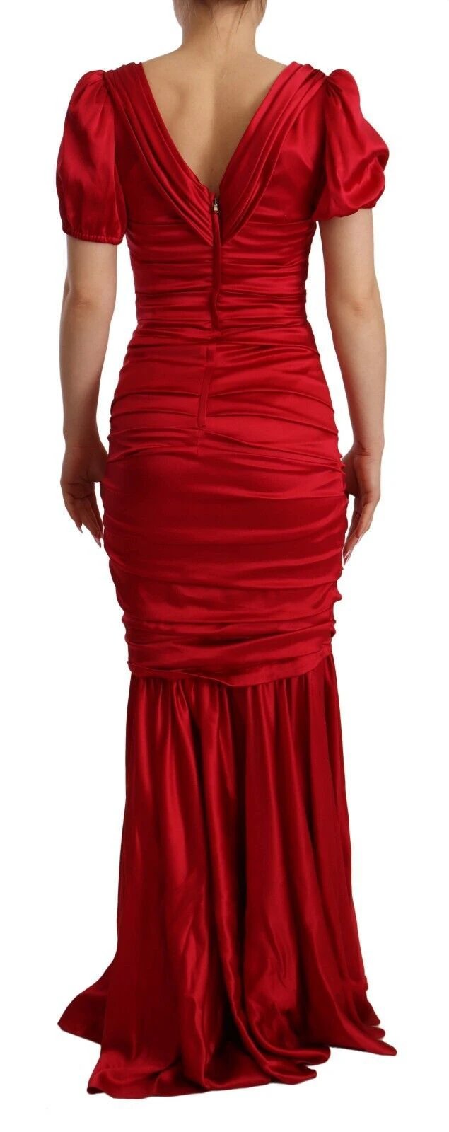 Dolce & Gabbana Red Silk Stretch Sheath Mermaid Gown Dress by Dolce & Gabbana