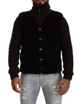 Dolce & Gabbana Black Leather Mens Turtle Neck Coat Jacket by Dolce & Gabbana