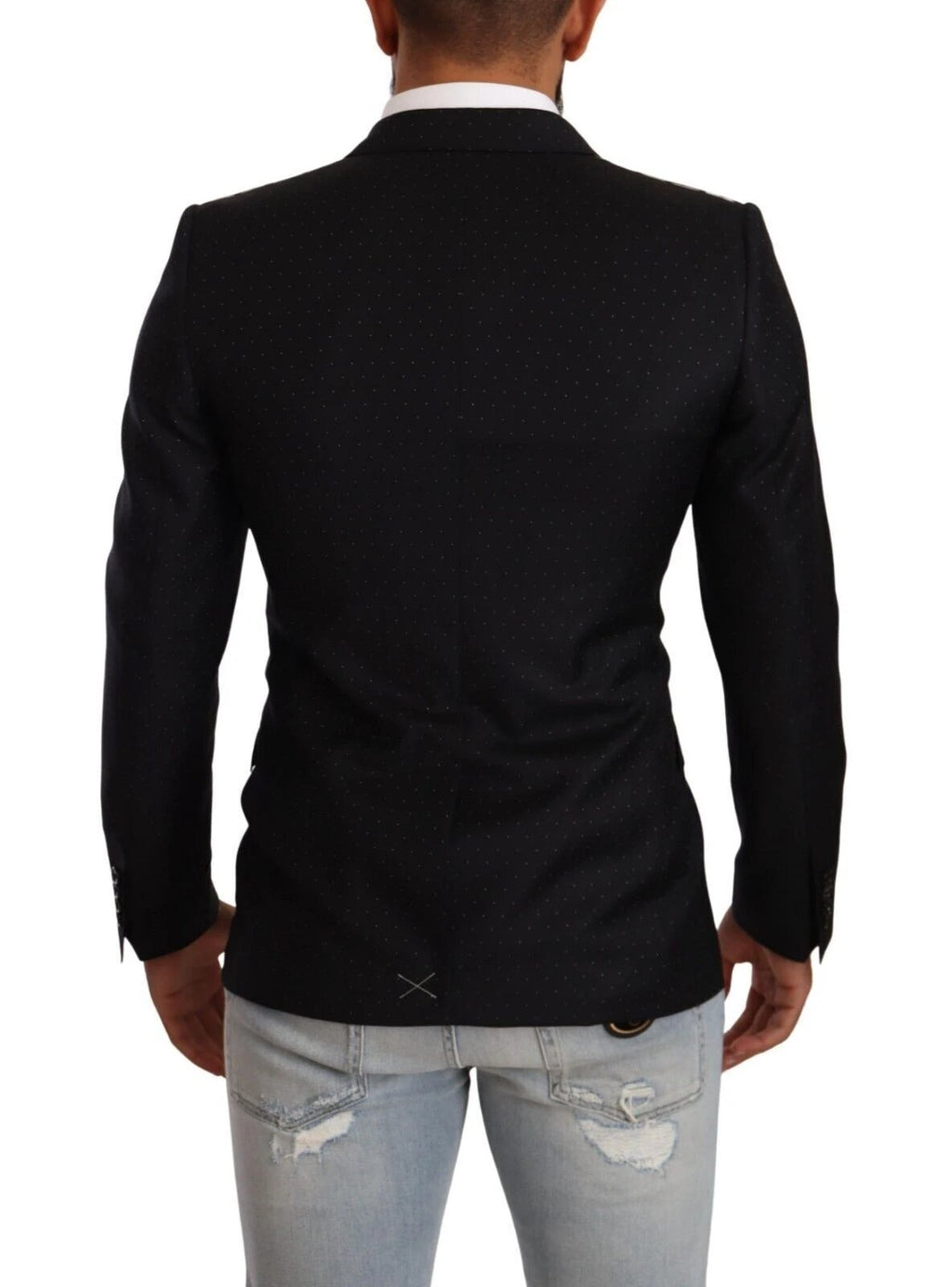 Dolce & Gabbana Black Dotted Double Breasted MARTINI Jacket by Dolce & Gabbana