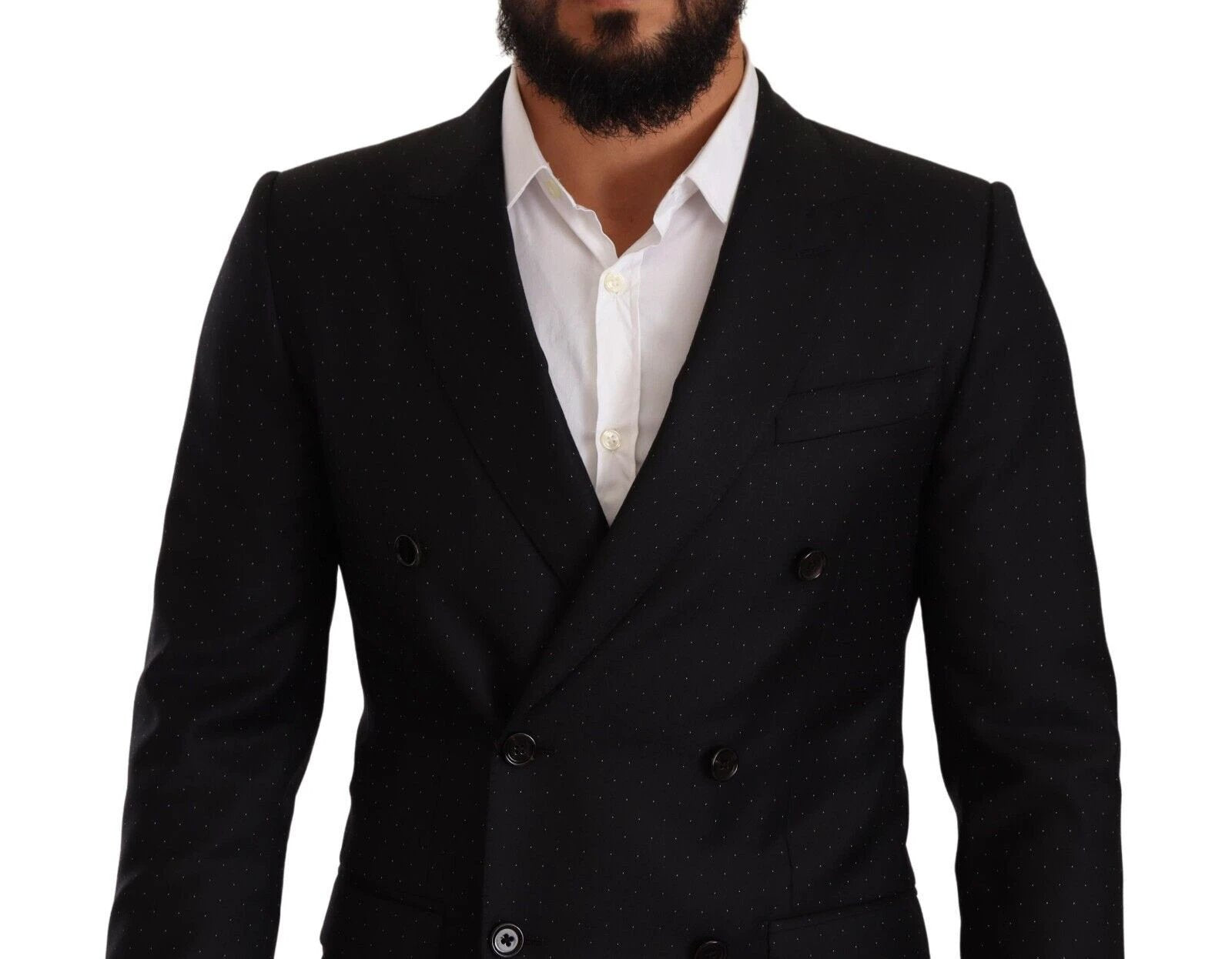 Dolce & Gabbana Black Dotted Double Breasted MARTINI Jacket by Dolce & Gabbana