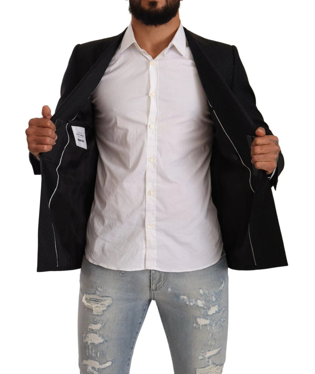 Dolce & Gabbana Black Dotted Double Breasted MARTINI Jacket by Dolce & Gabbana