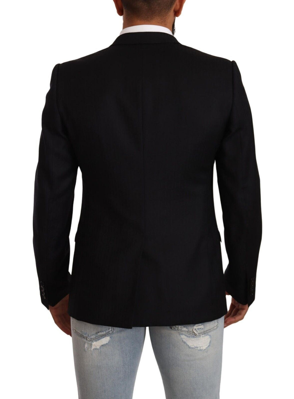 Dolce & Gabbana Black Wool Single Breasted Suit GOLD Jacket by Dolce & Gabbana