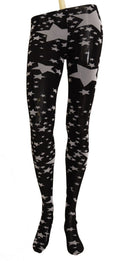 Dolce & Gabbana Black White Stars Print Nylon Stockings by Dolce & Gabbana