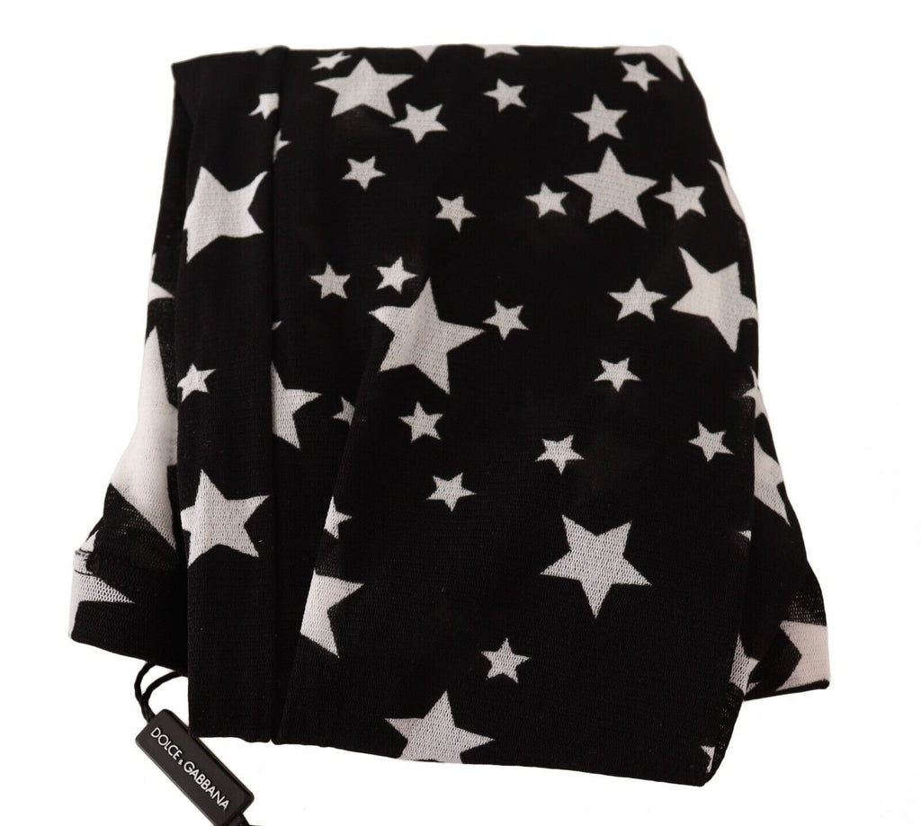 Dolce & Gabbana Black White Stars Print Nylon Stockings by Dolce & Gabbana