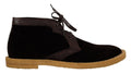 Dolce & Gabbana Brown Velvet Exotic Leather Boots by Dolce & Gabbana