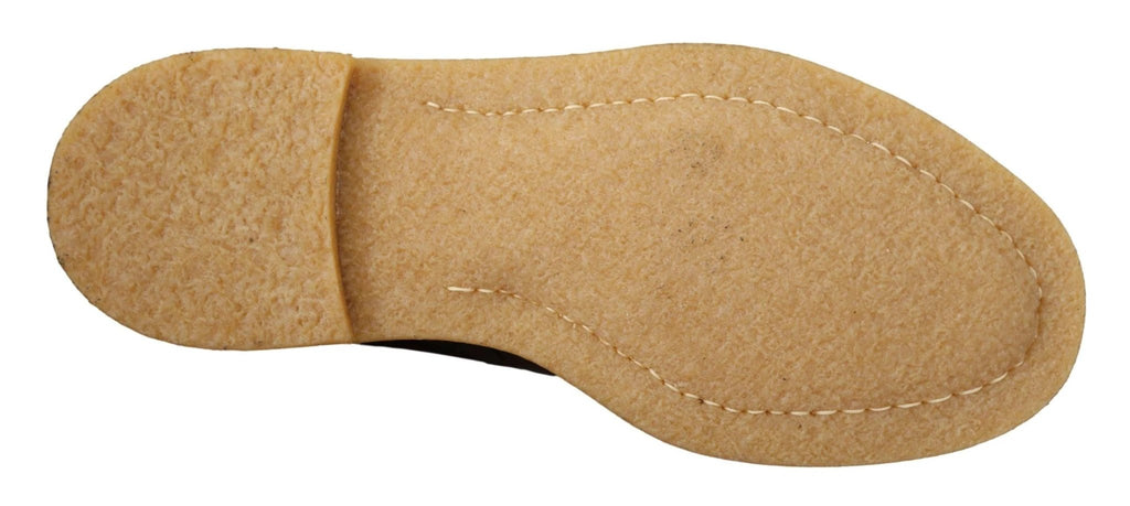 Dolce & Gabbana Brown Velvet Exotic Leather Boots by Dolce & Gabbana