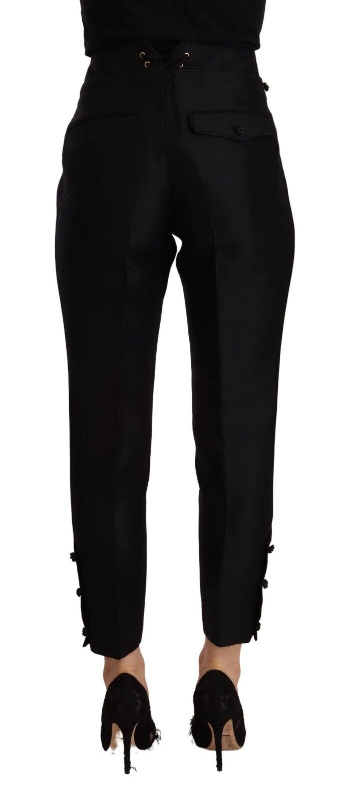 Dsquared² Black Wool High Waist Skinny Women Pants by Dsquared²