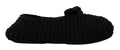Dolce & Gabbana Black Slip On Ballerina Flats Wool Knit Shoes by Dolce & Gabbana