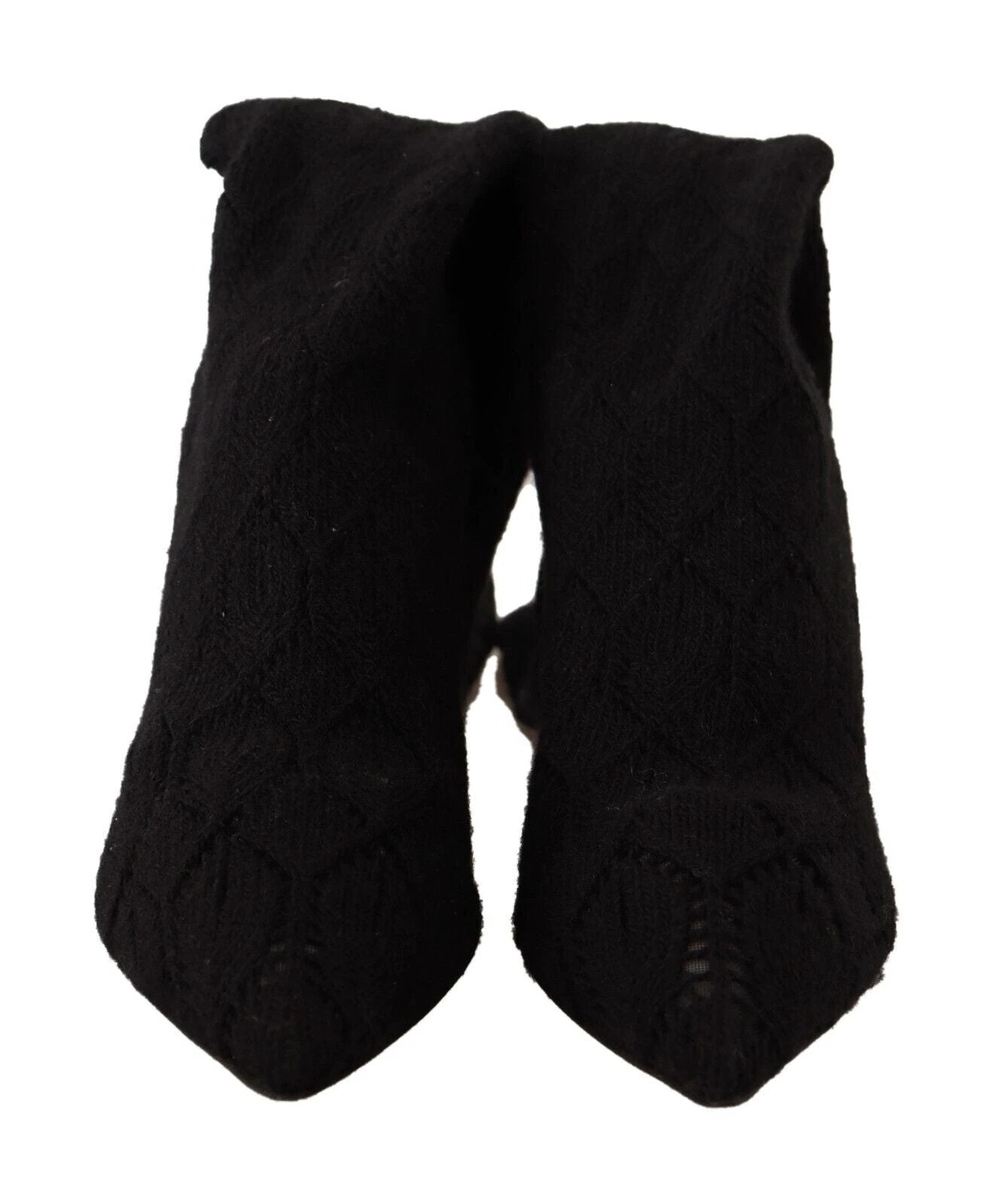 Dolce & Gabbana Black Stretch Socks Knee High Booties Shoes by Dolce & Gabbana