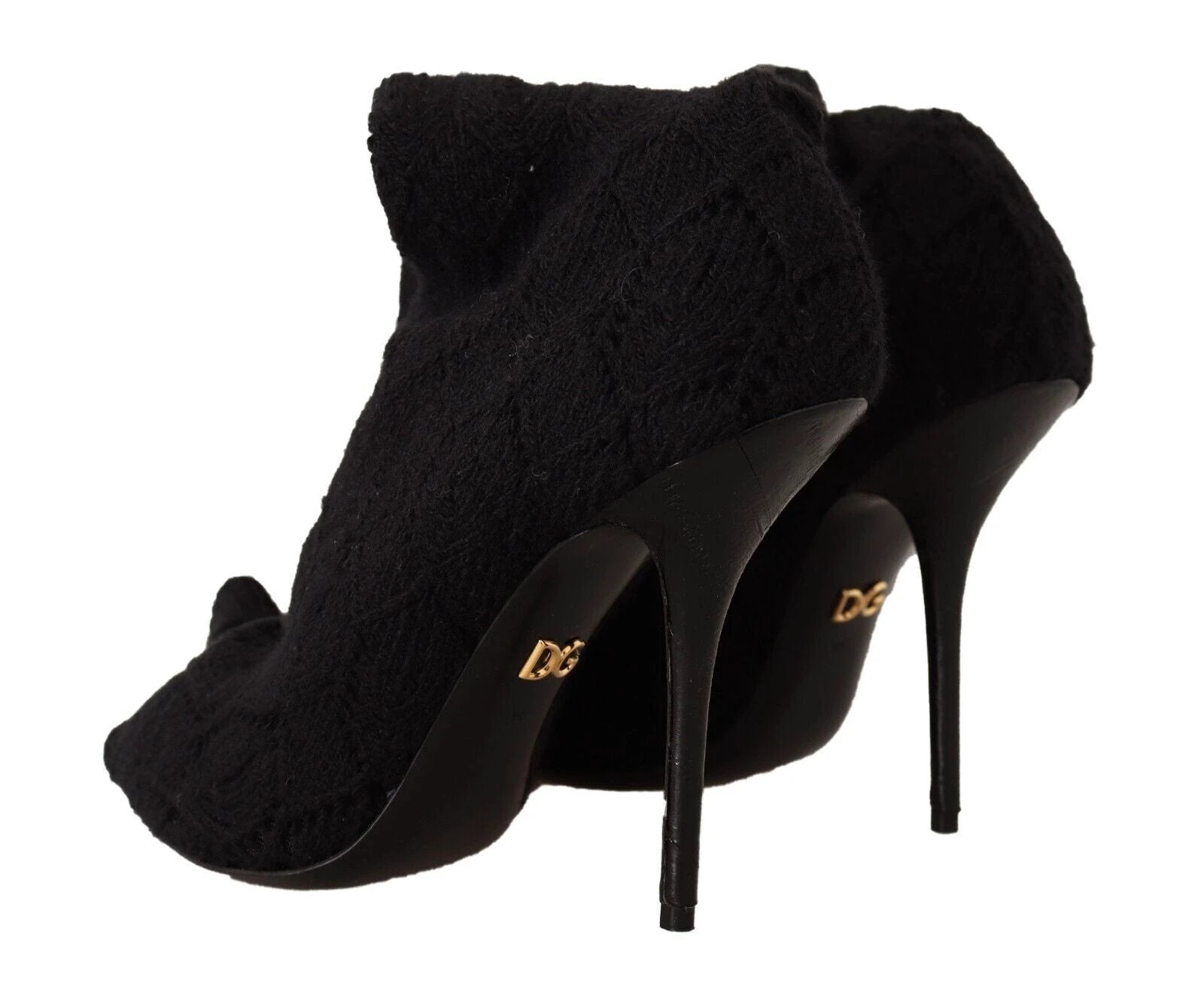 Dolce & Gabbana Black Stretch Socks Knee High Booties Shoes by Dolce & Gabbana