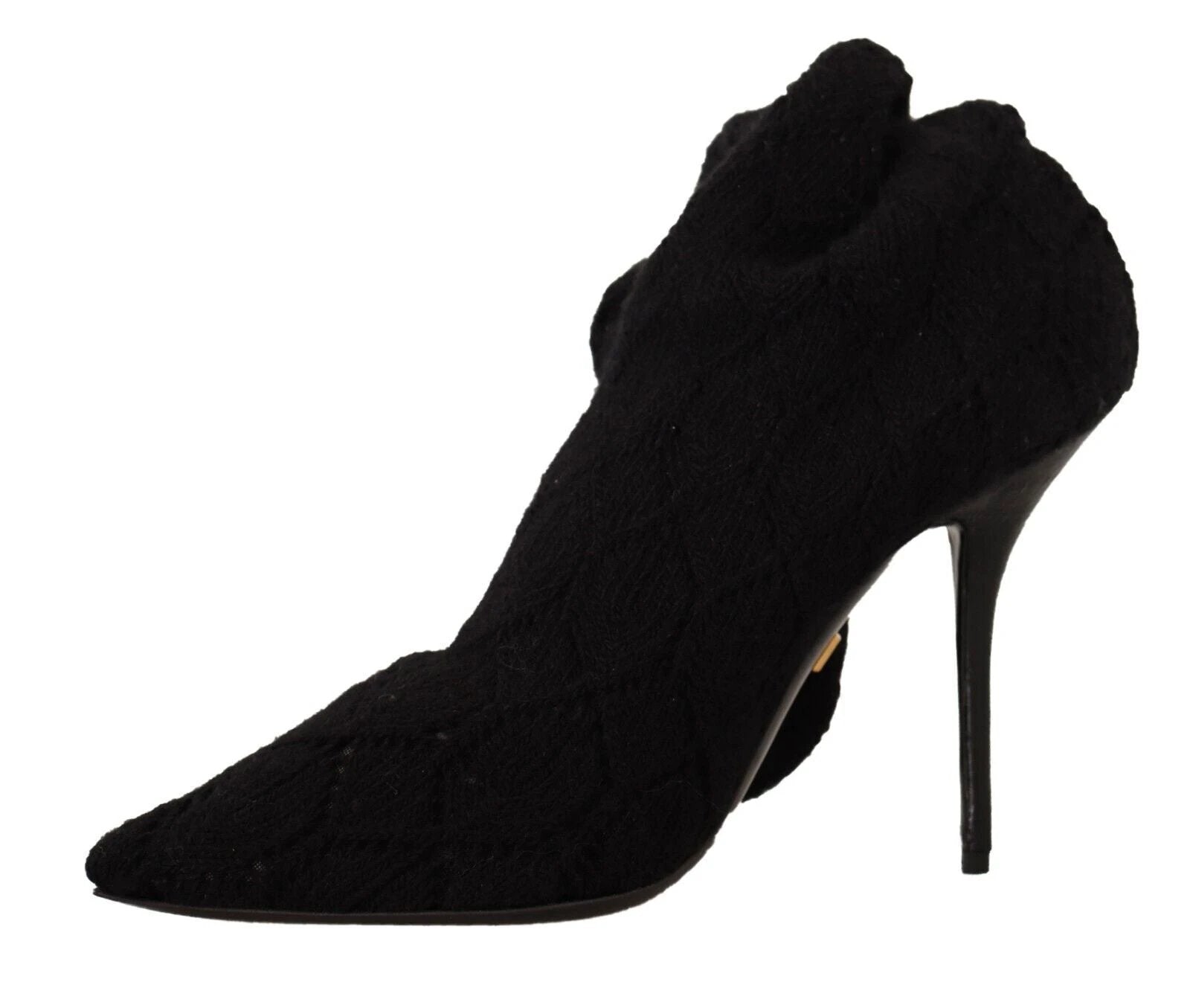 Dolce & Gabbana Black Stretch Socks Knee High Booties Shoes by Dolce & Gabbana