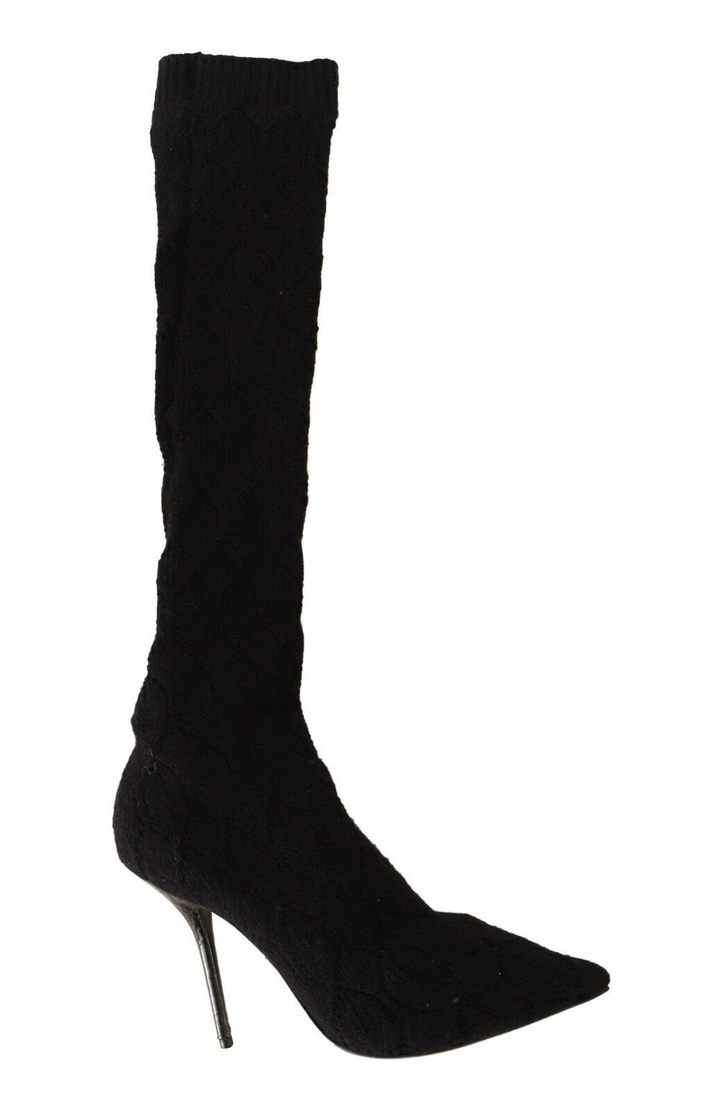 Dolce & Gabbana Black Stretch Socks Knee High Booties Shoes by Dolce & Gabbana