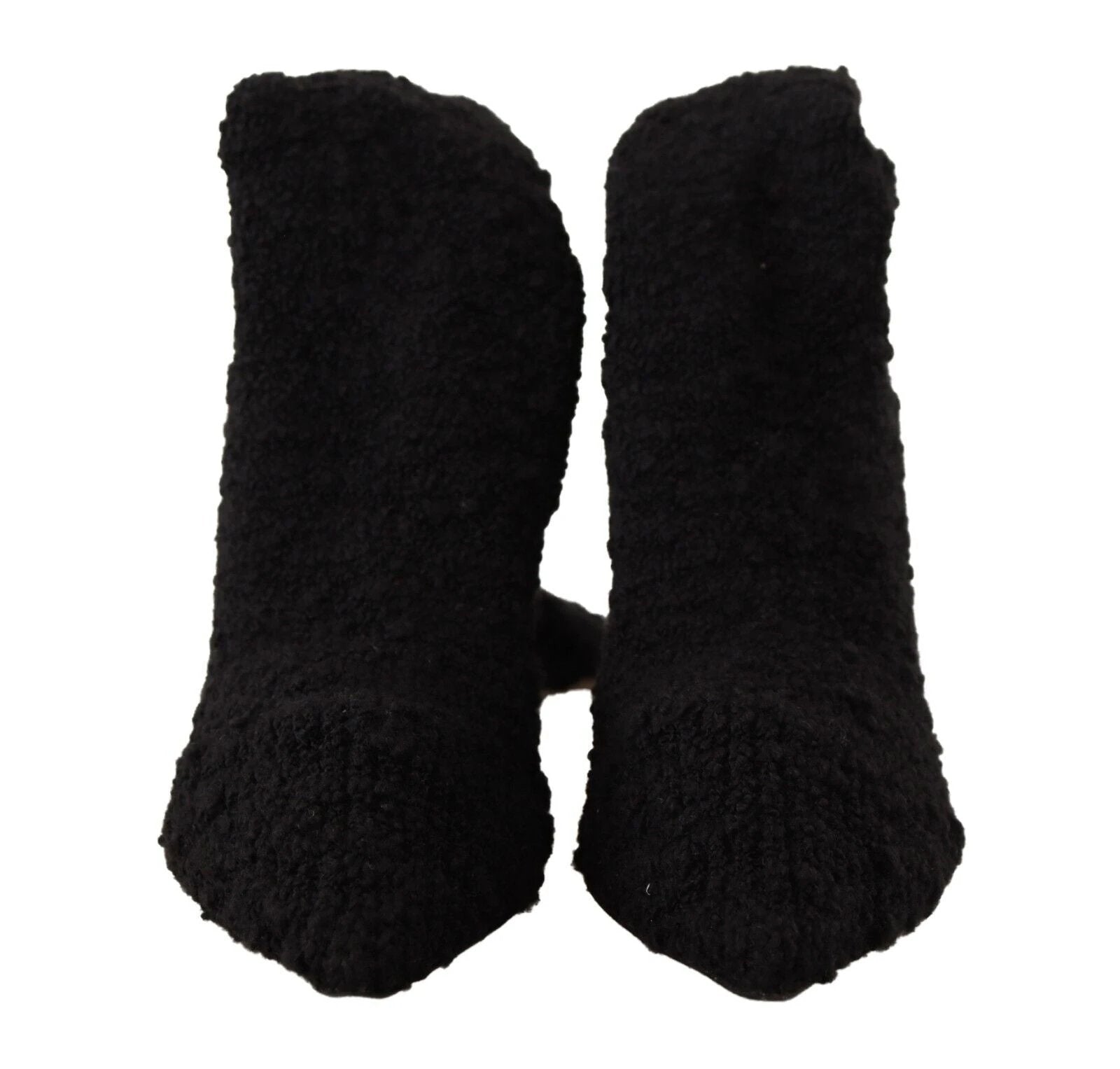 Dolce & Gabbana Black Stretch Socks Knee High Booties Shoes by Dolce & Gabbana