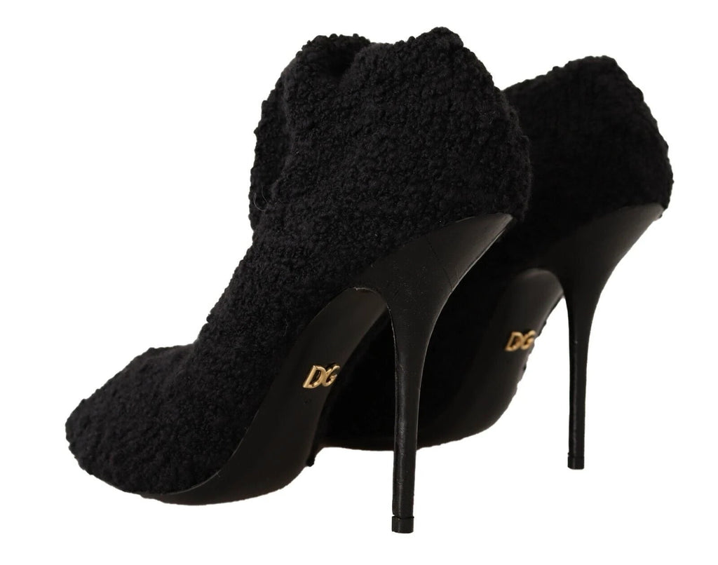 Dolce & Gabbana Black Stretch Socks Knee High Booties Shoes by Dolce & Gabbana