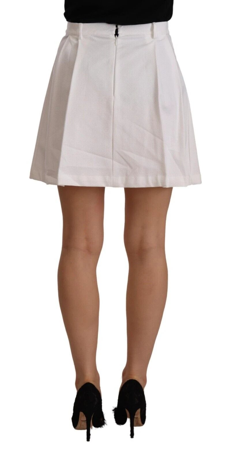 Ermanno Scervino White High Waist A-line Mini Cotton Skirt by Ermanno Scervino