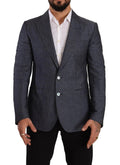 Dolce & Gabbana Blue Linen Cotton Jacket TAORMINA Blazer by Dolce & Gabbana