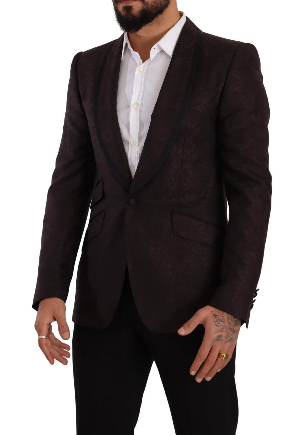 Dolce & Gabbana Purple Jacquard Single Breasted SICILIA Blazer by Dolce & Gabbana