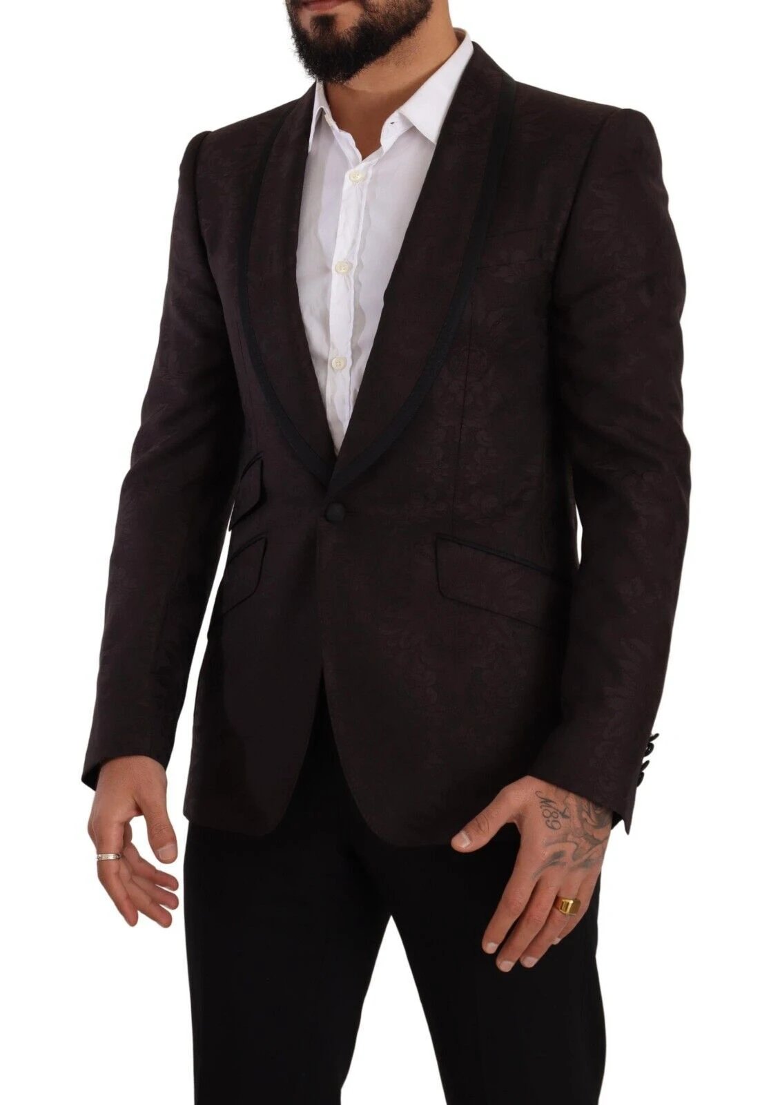 Dolce & Gabbana Purple Jacquard Single Breasted SICILIA Blazer by Dolce & Gabbana