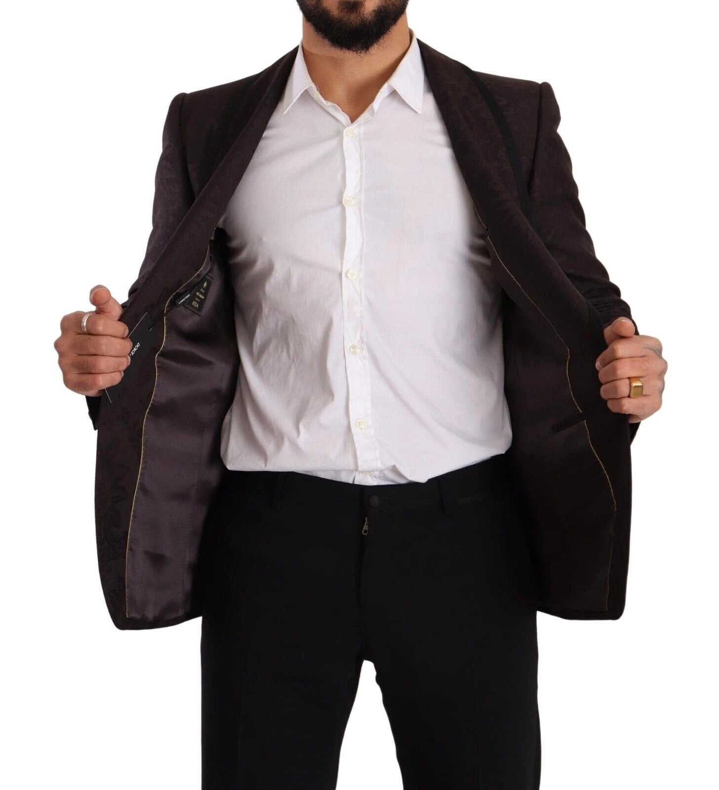 Dolce & Gabbana Purple Jacquard Single Breasted SICILIA Blazer by Dolce & Gabbana