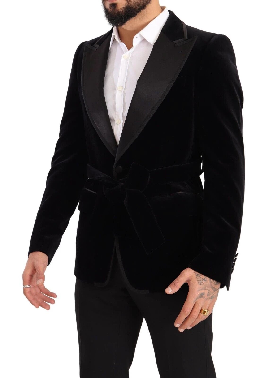Dolce & Gabbana Black Velvet Single Breasted One Button Blazer by Dolce & Gabbana