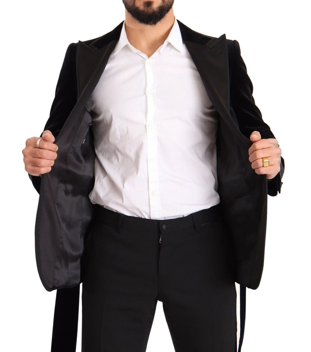 Dolce & Gabbana Black Velvet Single Breasted One Button Blazer by Dolce & Gabbana